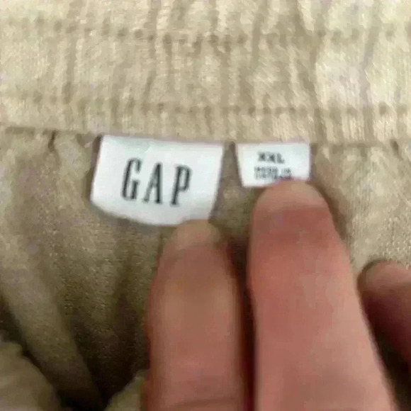 GAP Linen Elastic Waist Tie Front Shorts with Pockets Size XXL 2XL Chino Linen - Picture 3 of 10